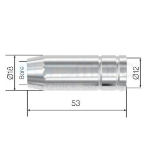 Duza de gaz conica Ø12 mm MOST pentru pistolet MIG/MAG M1